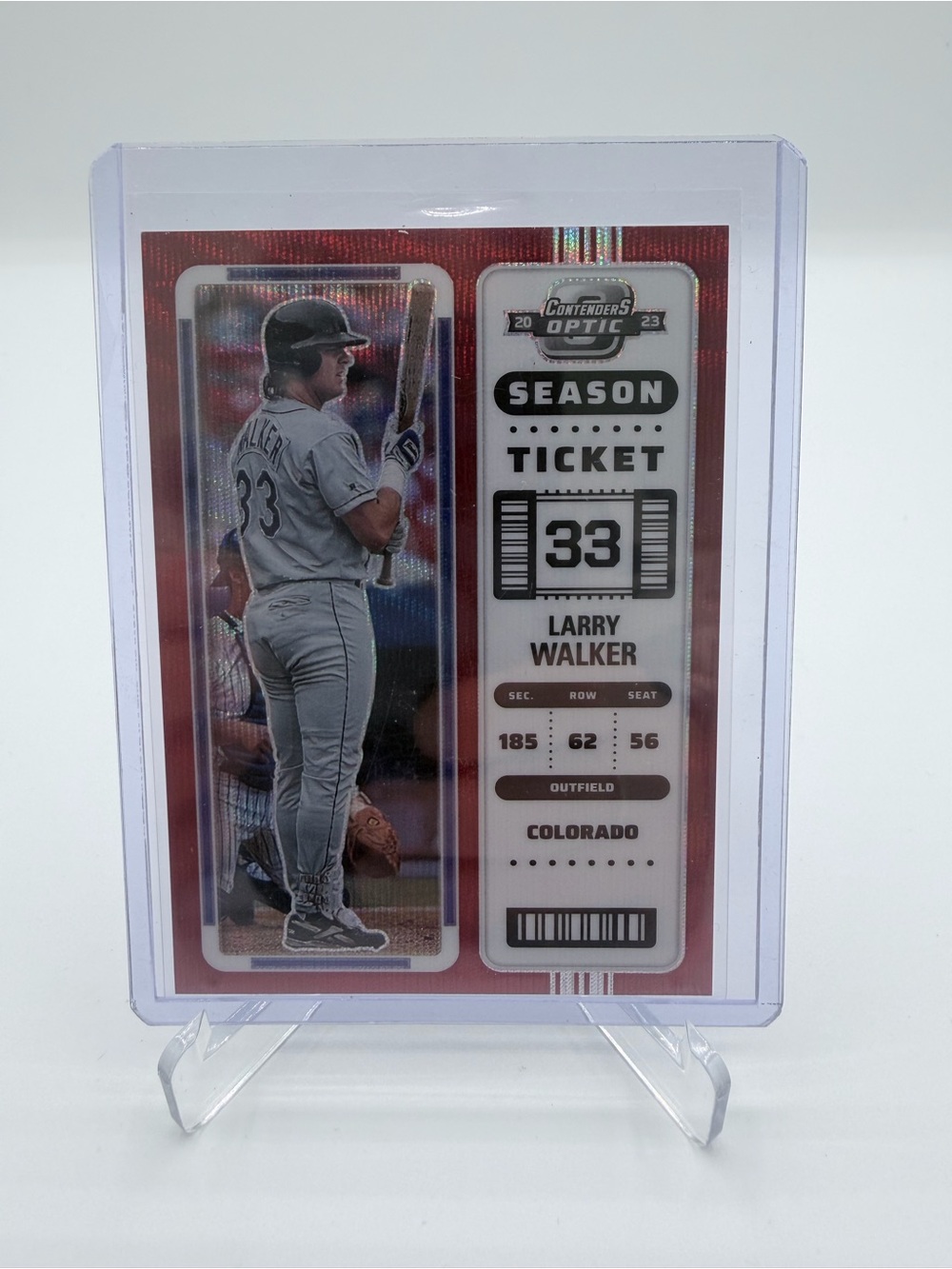 Panini Season Ticket Card - Red & White Larry Walker #33